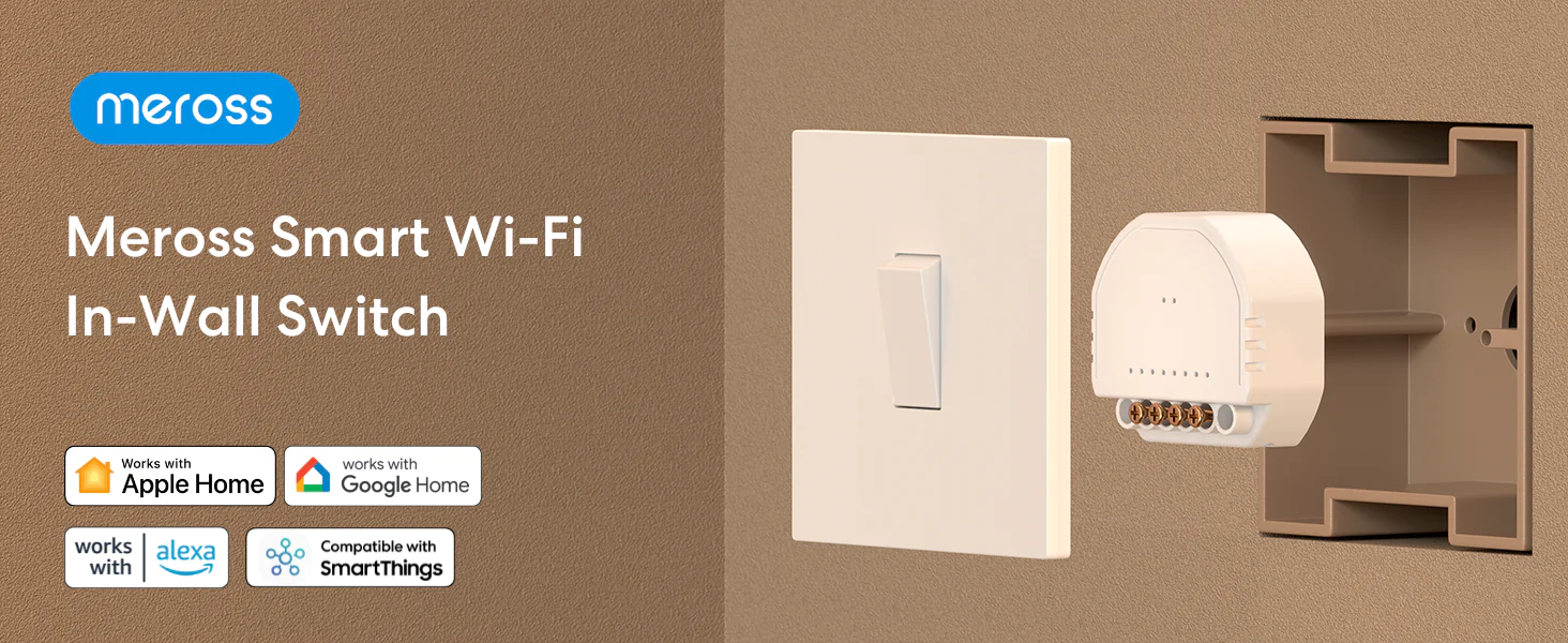 Meross HomeKit DIY Smart Switch,WiFi Smart Switches,1 Pack,Support