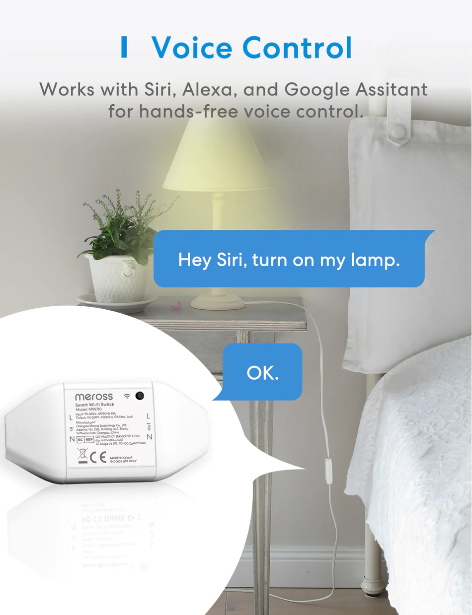 2 HK Meross Smart Wi-Fi Switch (MSS710)