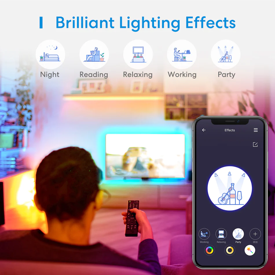 5 09baef9b 6c78 4fd5 b47b ff198c76300a Meross Smart LED Strip: 16.4ft WiFi, Apple HomeKit, Siri, Alexa, Google, SmartThings compatible. 16M colors, app control.