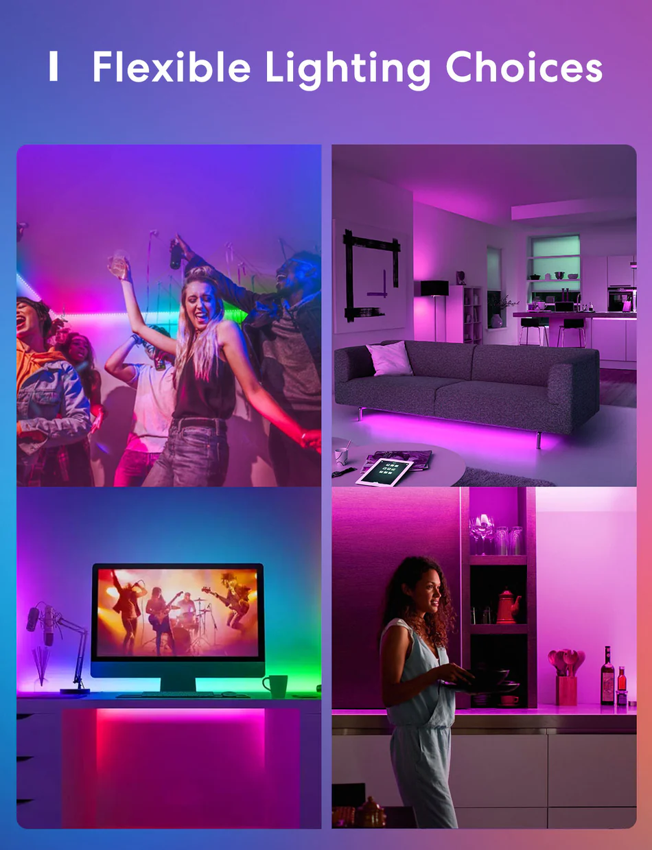6 bc9849dd 5f87 497e 88e0 c341d30afbab Meross LED light strip 5M X2: Apple HomeKit, Siri, Alexa compatible. RGBWW color changing for home, bedroom.