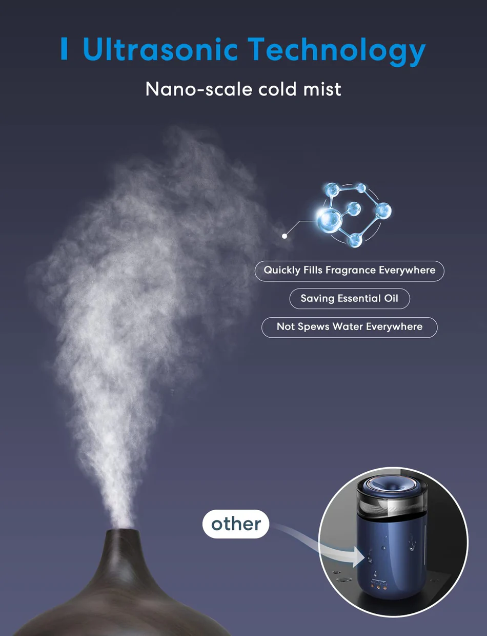 DarkWoodGrainDiffuser 02 Meross Smart WiFi Essential Oil Diffuser MOD150HK